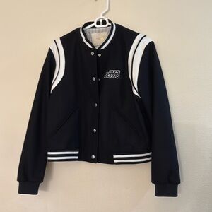 Women’s Maje black/white Paris Lovers baseball jacket size 40